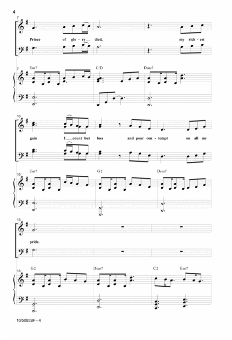 When I Survey the Wondrous Cross 4-Part scores gallery preview page 3