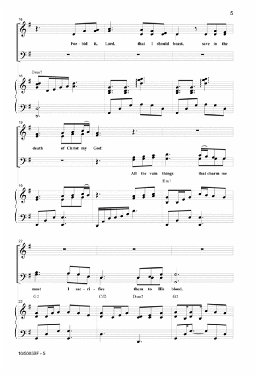 When I Survey the Wondrous Cross 4-Part scores gallery preview page 4