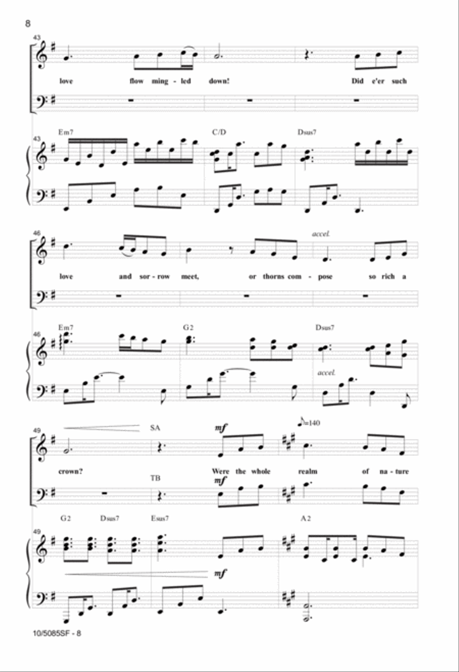 When I Survey the Wondrous Cross 4-Part scores gallery preview page 7