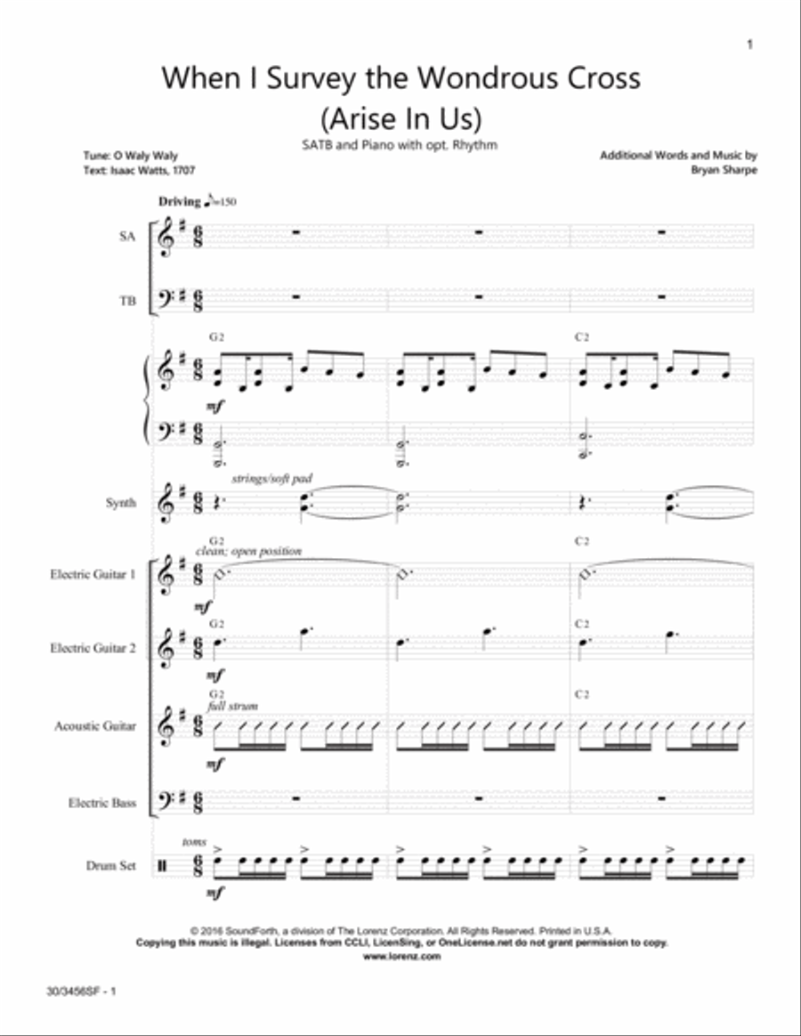 When I Survey the Wondrous Cross - Rhythm Score and Parts Choir scores gallery preview page 3