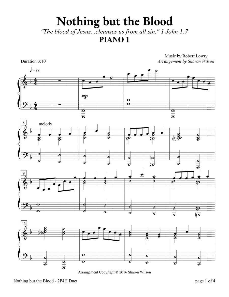 Nothing but the Blood (2 Pianos, 4 Hands Duet) 2 Pianos, 4-Hands scores gallery preview page 3