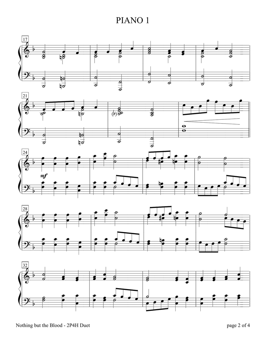 Nothing but the Blood (2 Pianos, 4 Hands Duet) 2 Pianos, 4-Hands scores gallery preview page 4