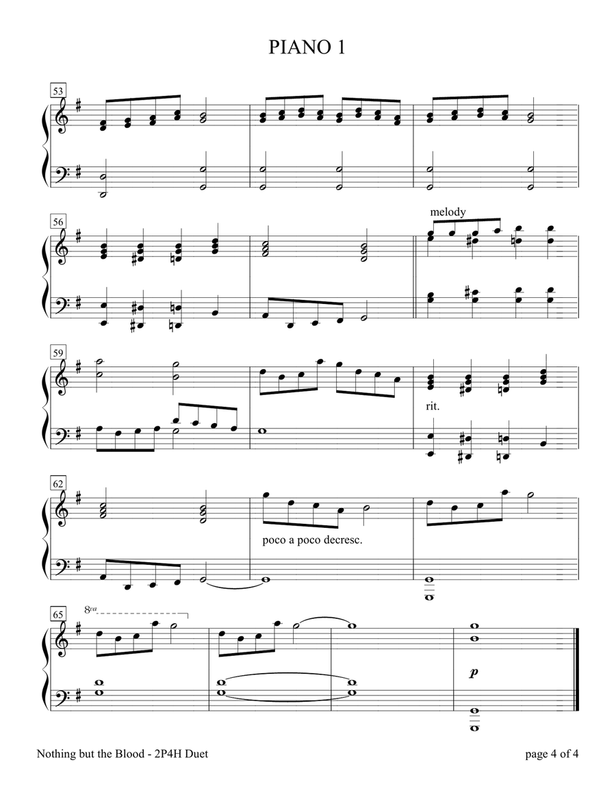Nothing but the Blood (2 Pianos, 4 Hands Duet) 2 Pianos, 4-Hands scores gallery preview page 6