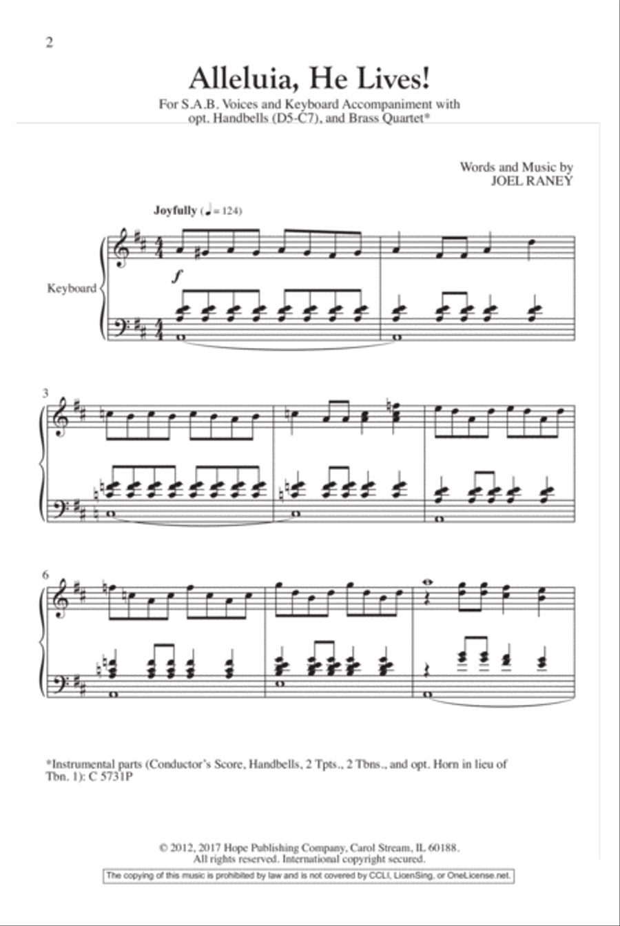 Alleluia, He Lives!-SAB Alleluia, He Lives!-SAB SAB scores gallery preview page 2