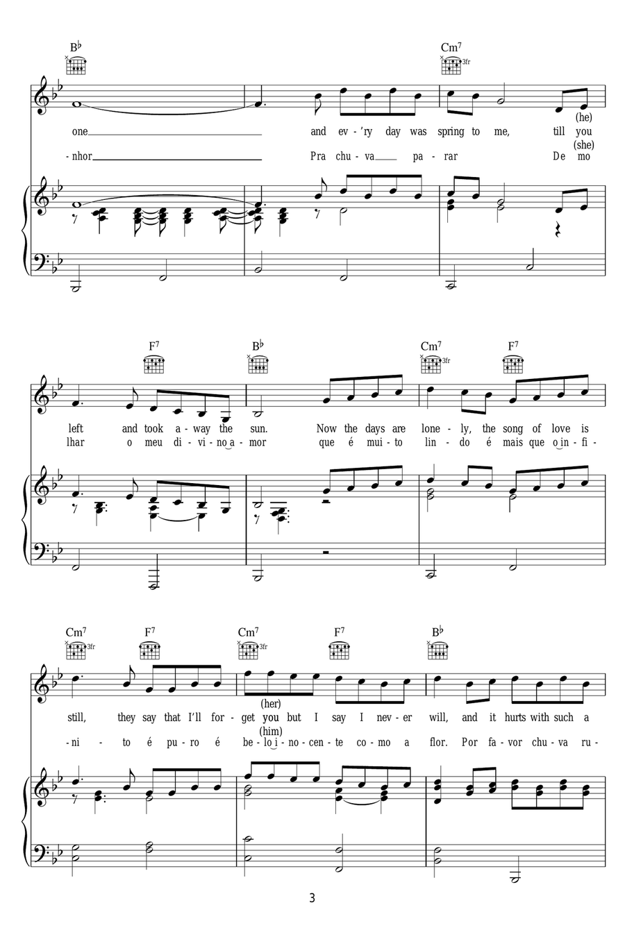 The Constant Rain (Chove Chuva) Piano, Vocal scores gallery preview page 3