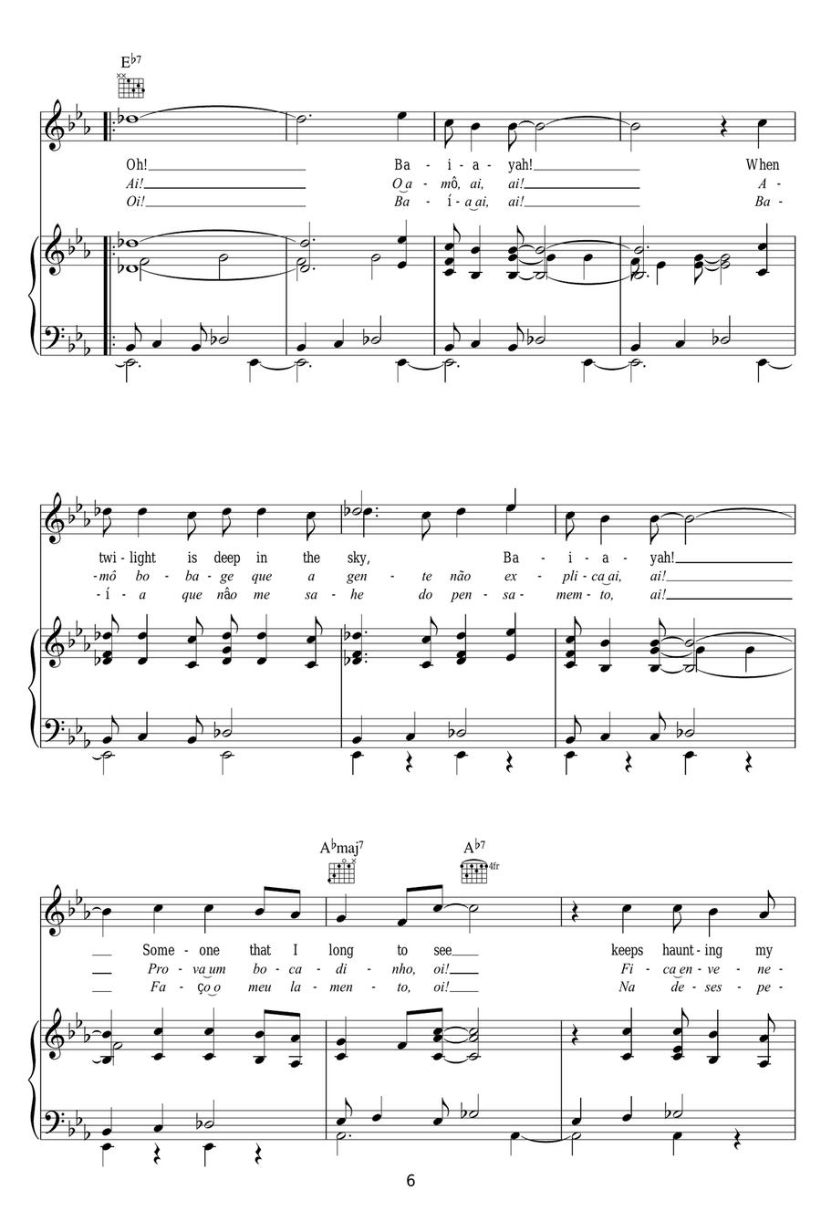 Baia Baia Piano, Vocal scores gallery preview page 6