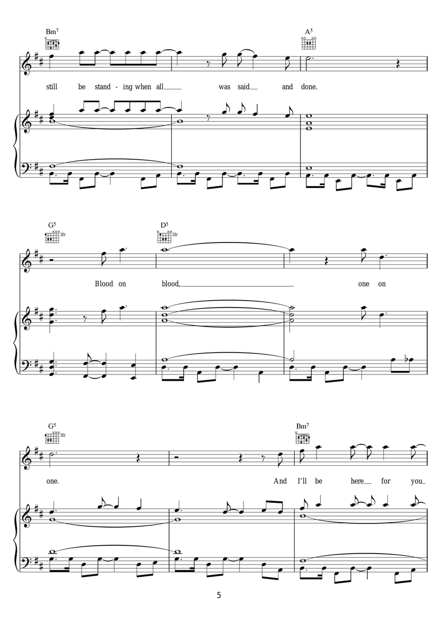 Blood On Blood Blood On Blood Piano, Vocal scores gallery preview page 5