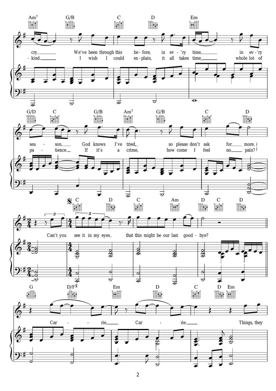 Carrie Carrie Piano, Vocal scores gallery preview page 2