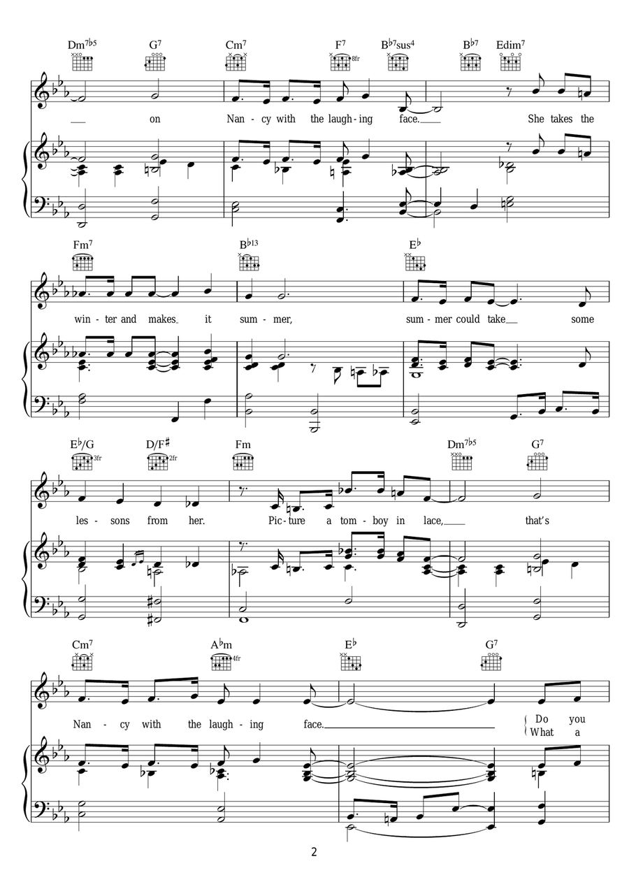 Nancy (With The Laughing Face) Piano, Vocal scores gallery preview page 2