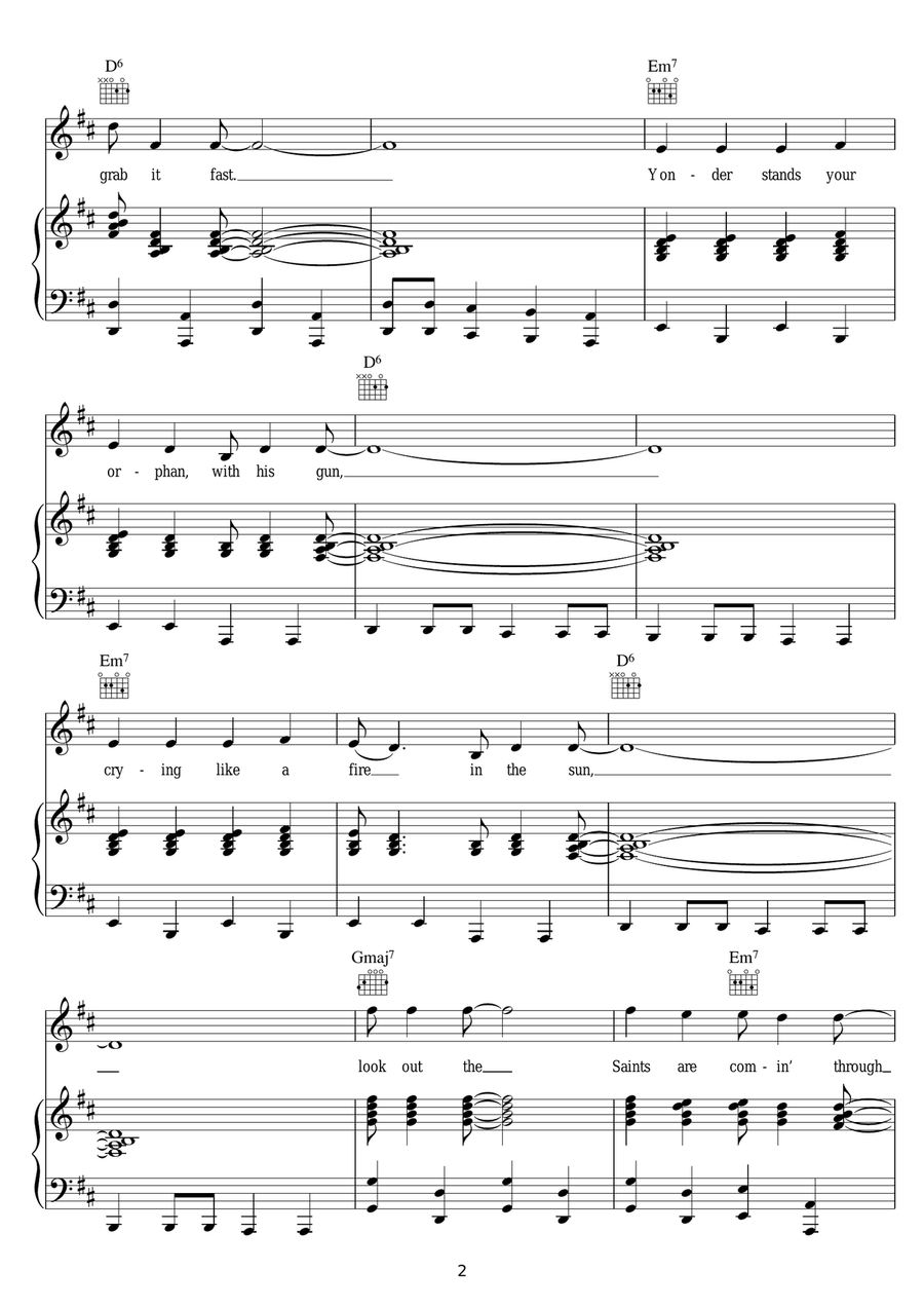 It's All Over Now, Baby Blue Piano, Vocal scores gallery preview page 2