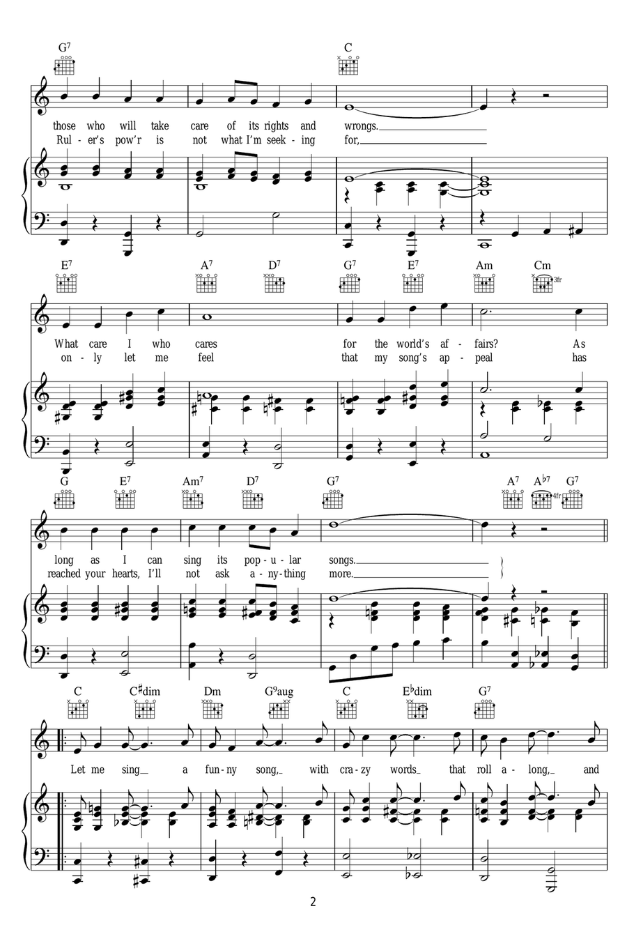 Let Me Sing And I'm Happy Piano, Vocal scores gallery preview page 2