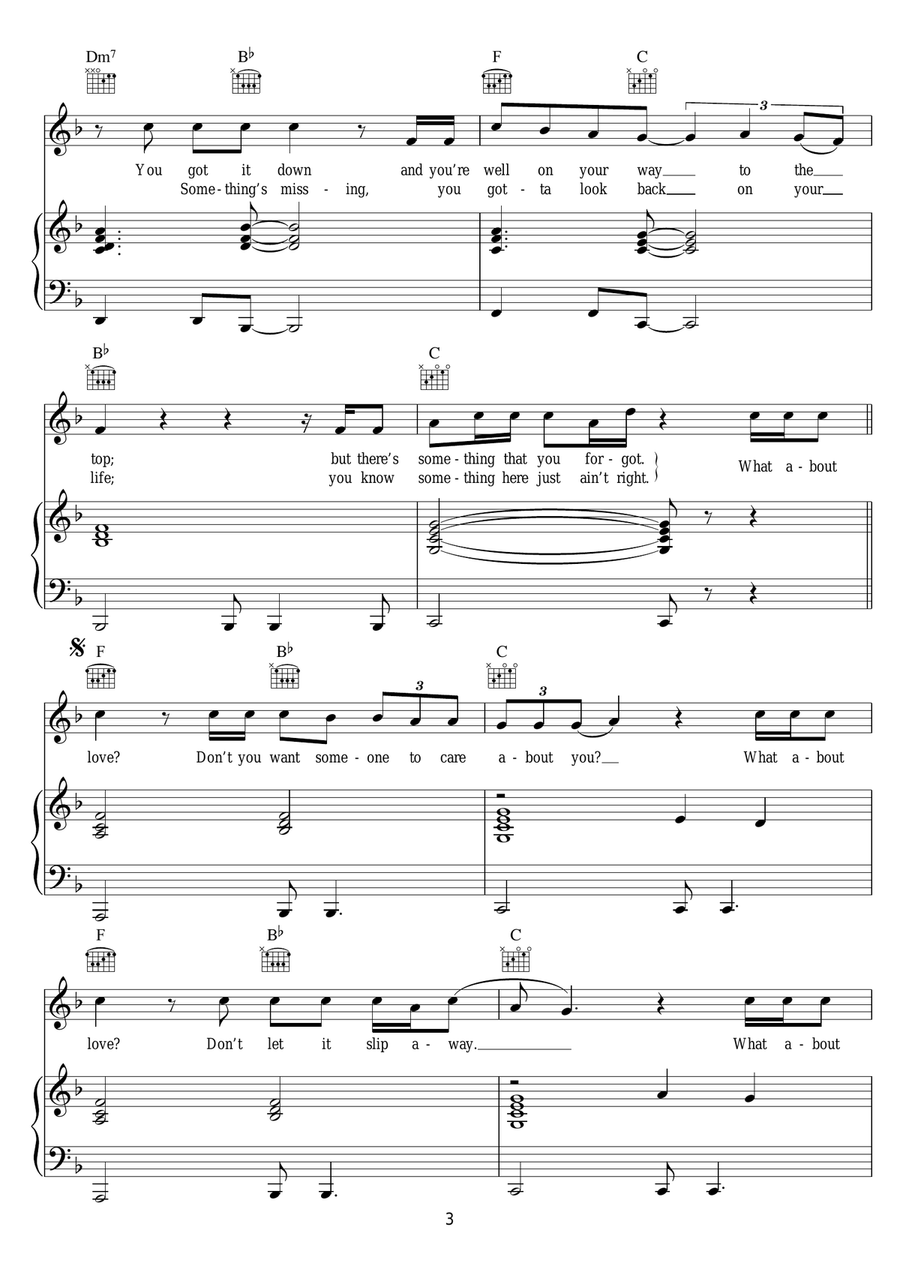What About Love? What About Love? Piano, Vocal scores gallery preview page 3