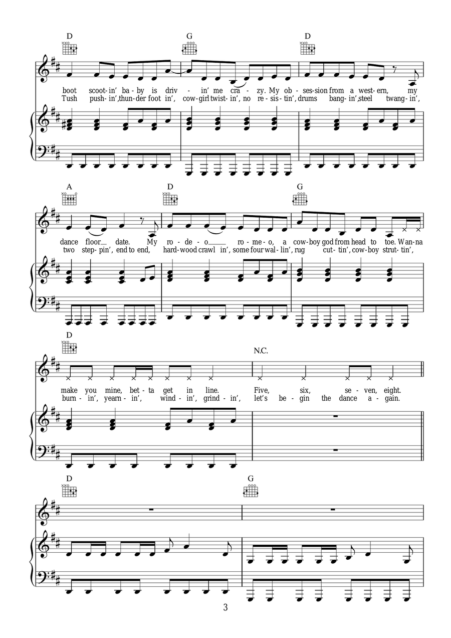 5, 6, 7, 8 Piano, Vocal scores gallery preview page 3