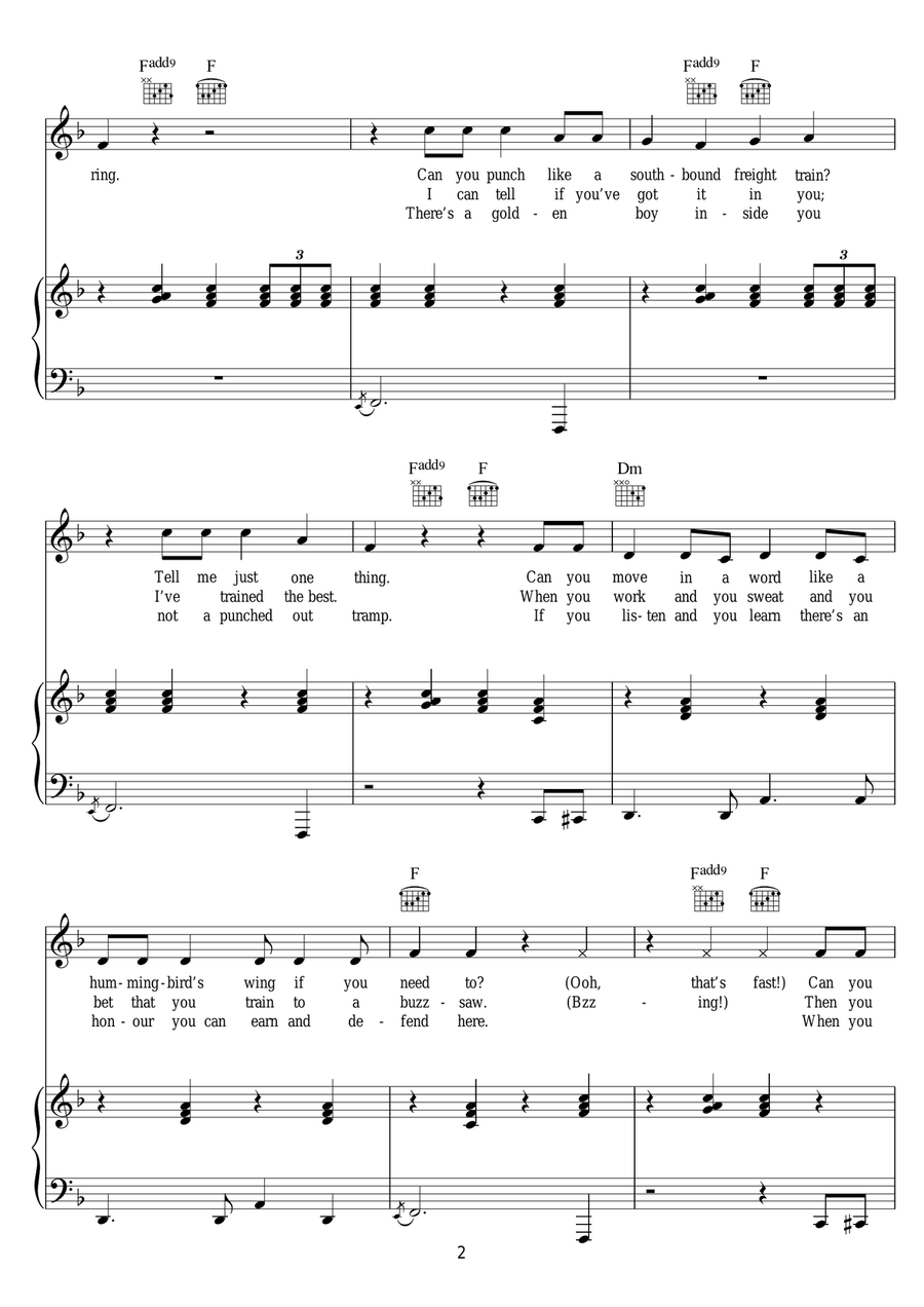 So You Wanna Be A Boxer (from Bugsy Malone) Piano, Vocal scores gallery preview page 2