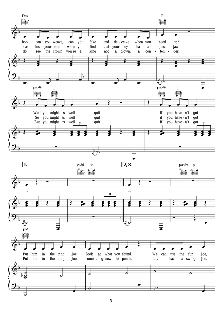 So You Wanna Be A Boxer (from Bugsy Malone) Piano, Vocal scores gallery preview page 3
