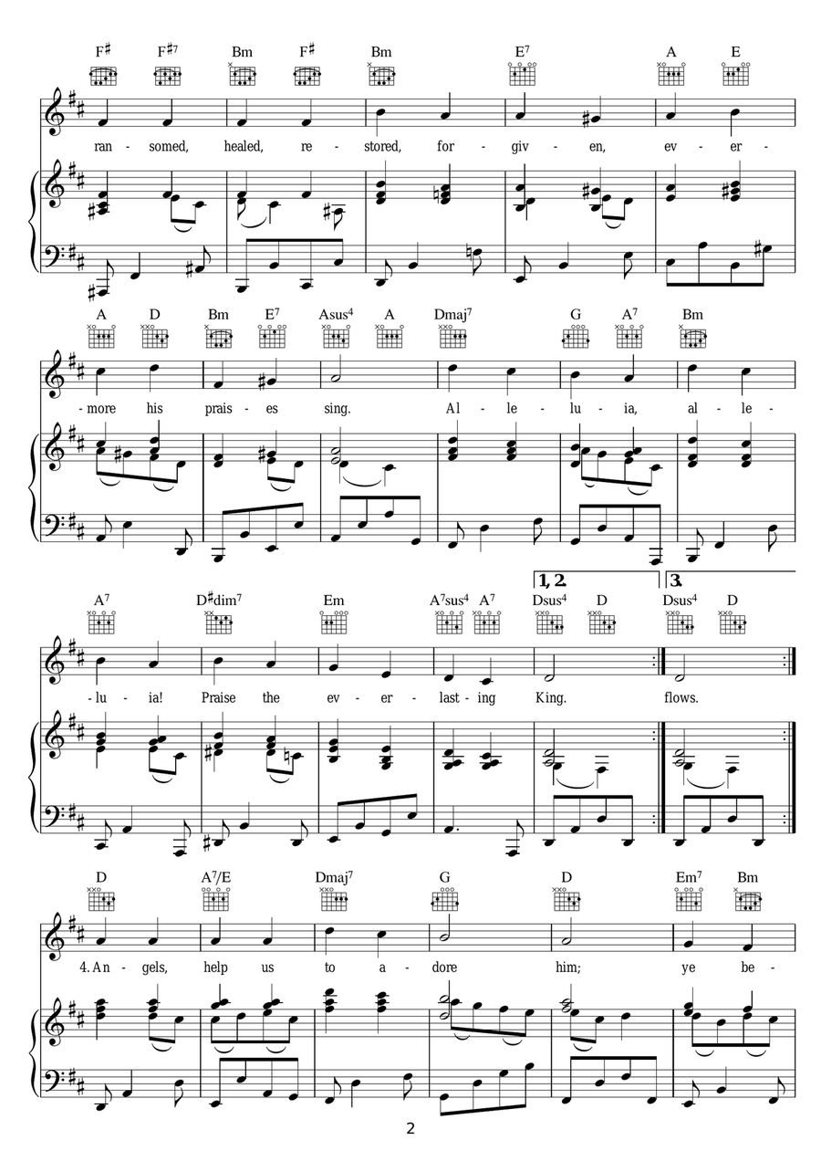 Praise, My Soul, The King Of Heaven Piano, Vocal scores gallery preview page 2