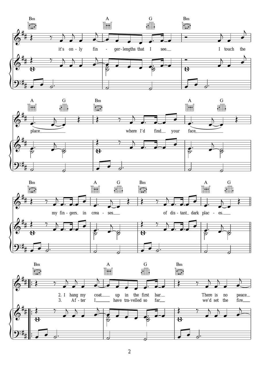 Set The Fire To The Third Bar Piano, Vocal scores gallery preview page 2