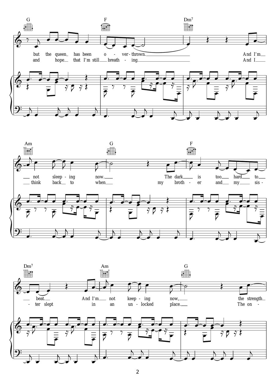 Lights Lights Piano, Vocal scores gallery preview page 2
