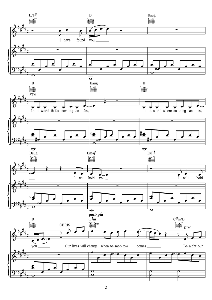 The Last Night Of The World (from Miss Saigon) Piano, Vocal scores gallery preview page 2