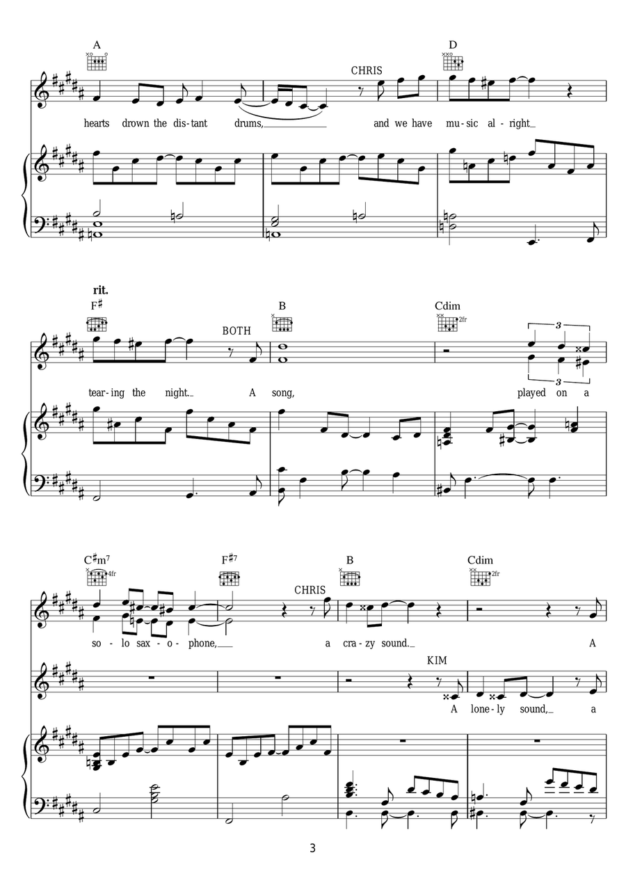 The Last Night Of The World (from Miss Saigon) Piano, Vocal scores gallery preview page 3