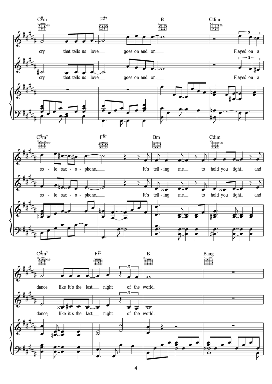 The Last Night Of The World (from Miss Saigon) Piano, Vocal scores gallery preview page 4