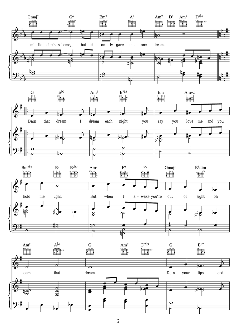 Darn That Dream Darn That Dream Piano, Vocal scores gallery preview page 2