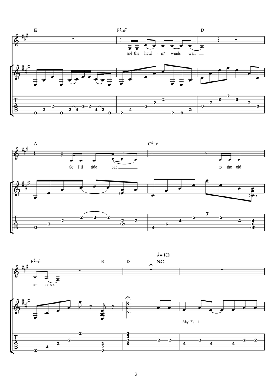 Cowboy Song Cowboy Song Guitar Tablature scores gallery preview page 2