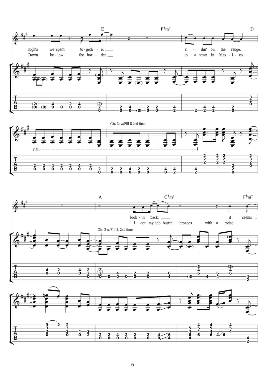 Cowboy Song Cowboy Song Guitar Tablature scores gallery preview page 6