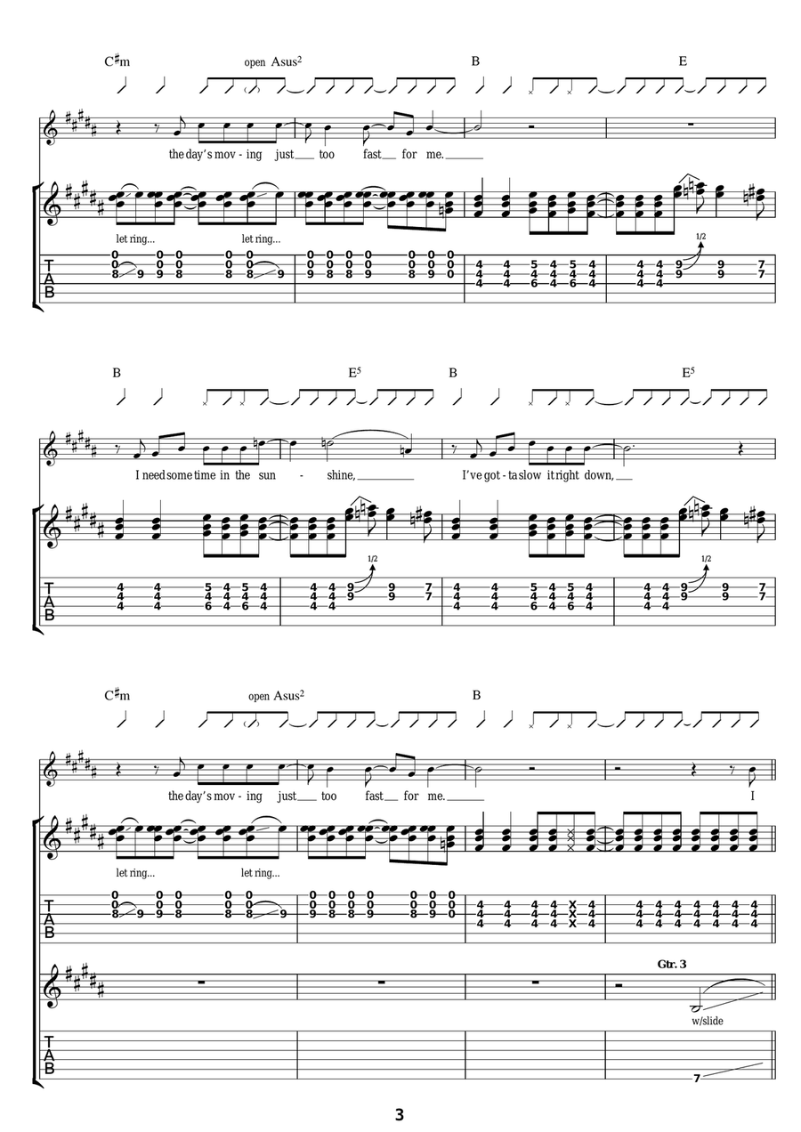 Rock 'n' Roll Star Rock 'n' Roll Star Guitar Tablature scores gallery preview page 3