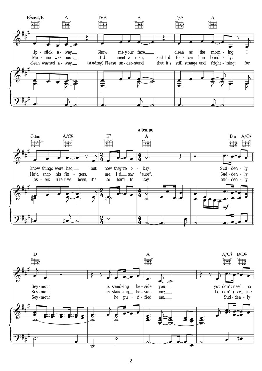 Suddenly Seymour (from Little Shop of Horrors) Piano, Vocal scores gallery preview page 2