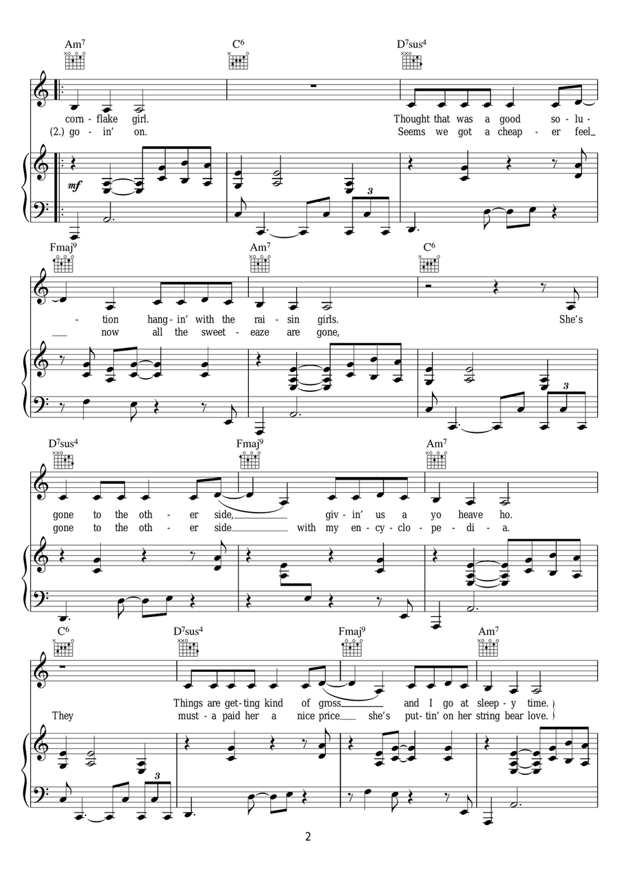 Cornflake Girl Cornflake Girl Piano, Vocal scores gallery preview page 2