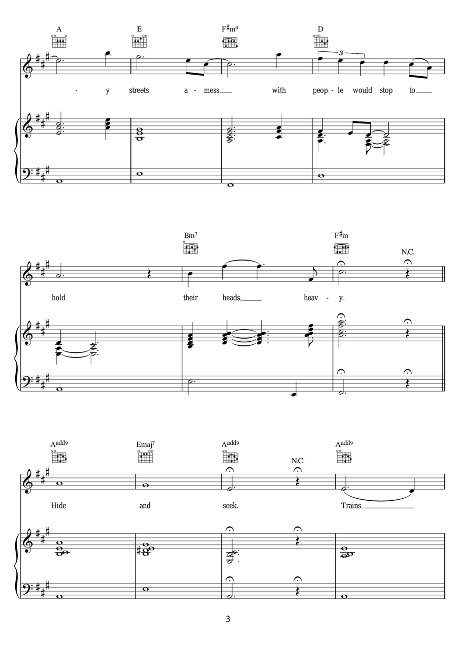 Hide And Seek Hide And Seek Piano, Vocal scores gallery preview page 3