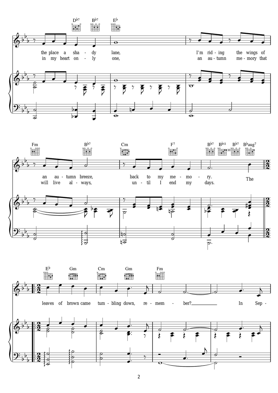 September In The Rain September In The Rain Piano, Vocal scores gallery preview page 2