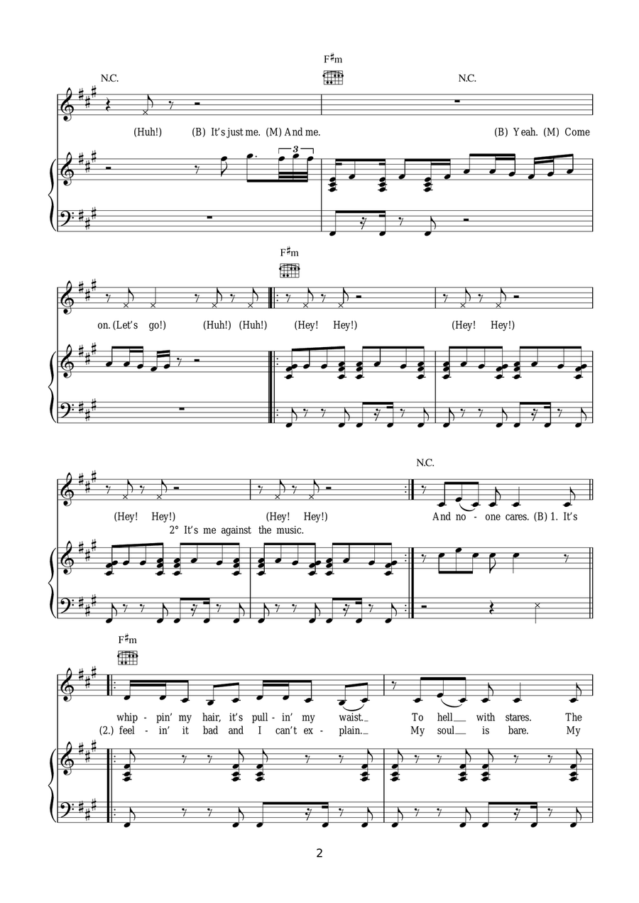 Me Against The Music (Remix) (featuring Madonna) Piano, Vocal scores gallery preview page 2