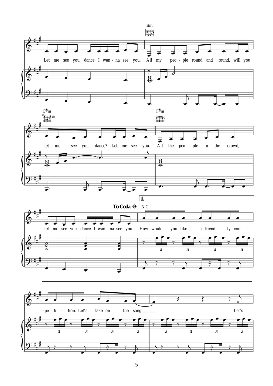 Me Against The Music (Remix) (featuring Madonna) Piano, Vocal scores gallery preview page 5