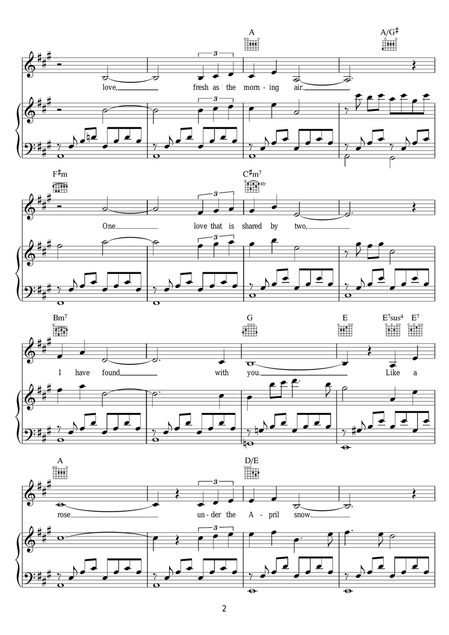 Evergreen (Love Theme from A Star Is Born) Piano, Vocal scores gallery preview page 2