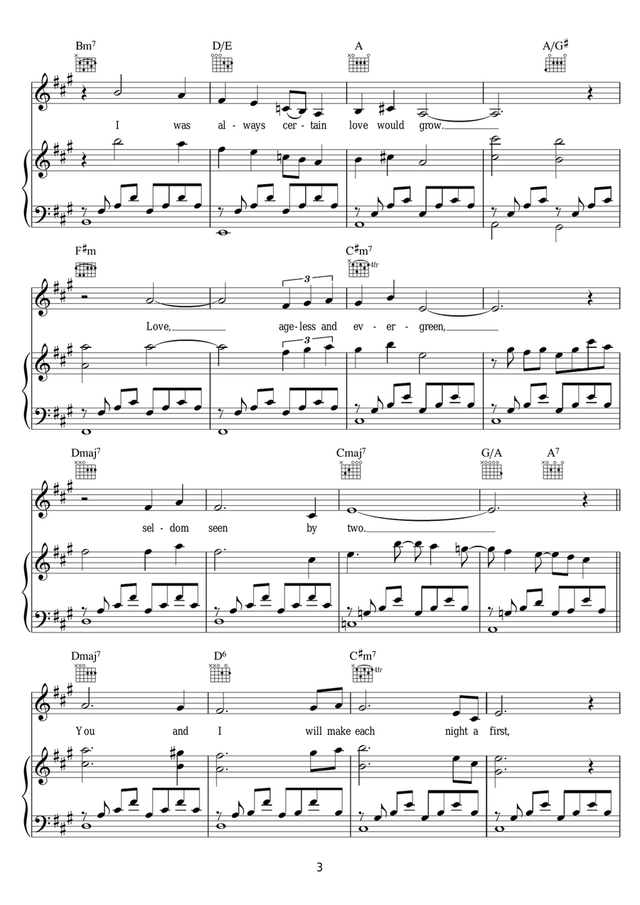 Evergreen (Love Theme from A Star Is Born) Piano, Vocal scores gallery preview page 3