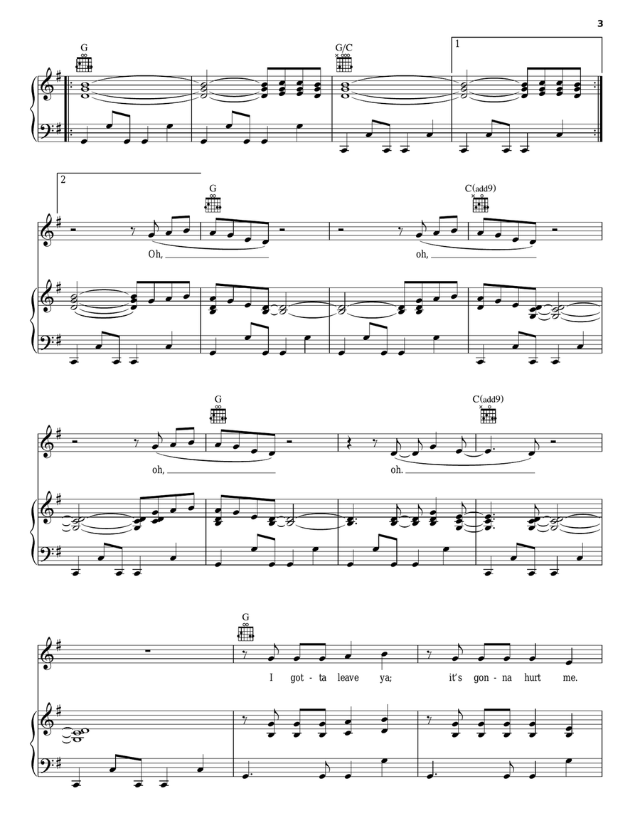 Love On The Weekend Love On The Weekend Piano, Vocal, Guitar scores gallery preview page 3