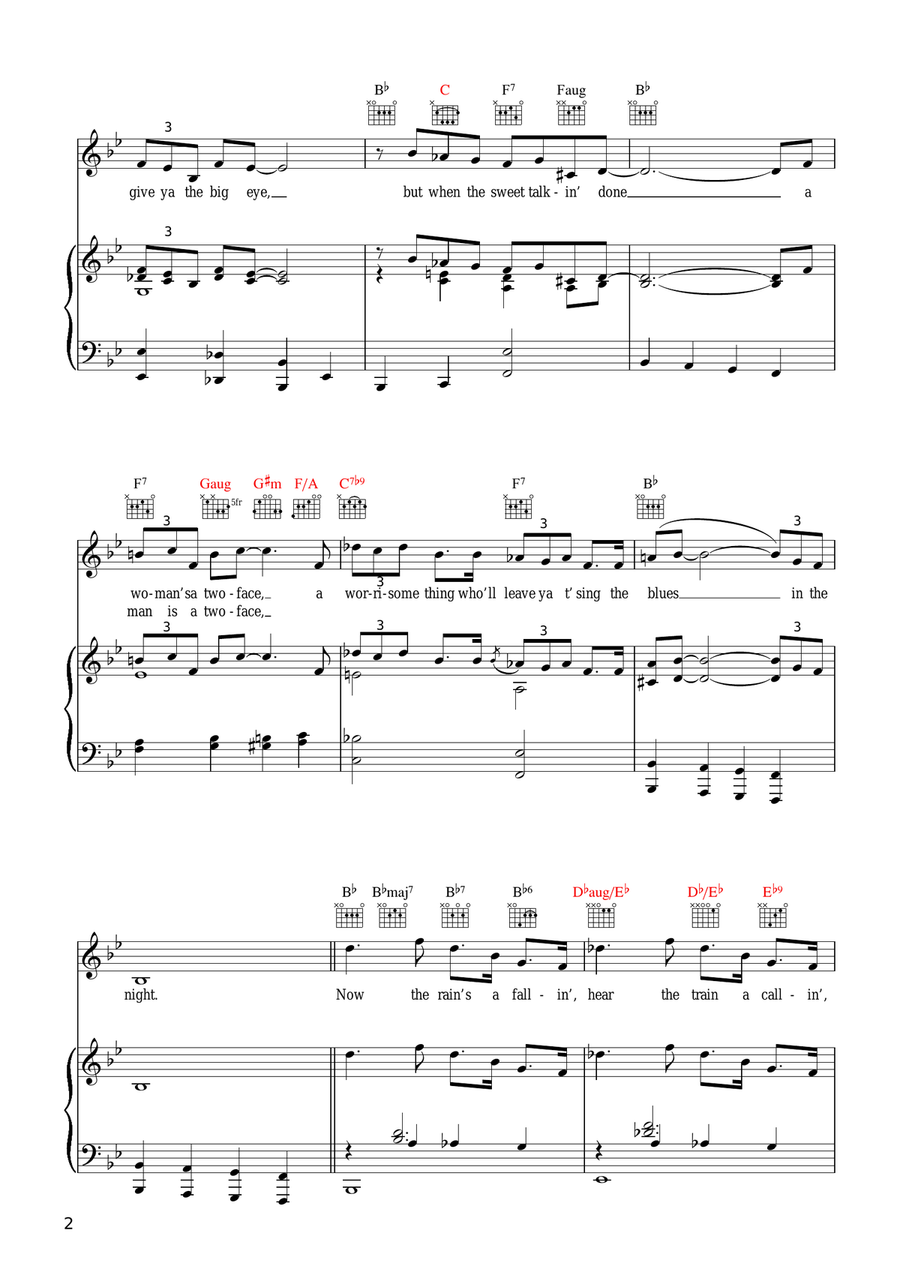 Blues In The Night (My Mama Done Tol' Me) Piano, Vocal scores gallery preview page 2