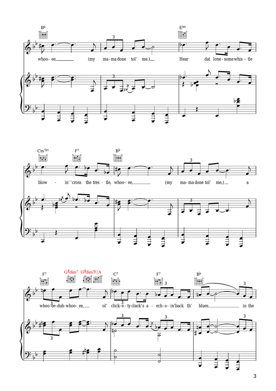 Blues In The Night (My Mama Done Tol' Me) Piano, Vocal scores gallery preview page 3
