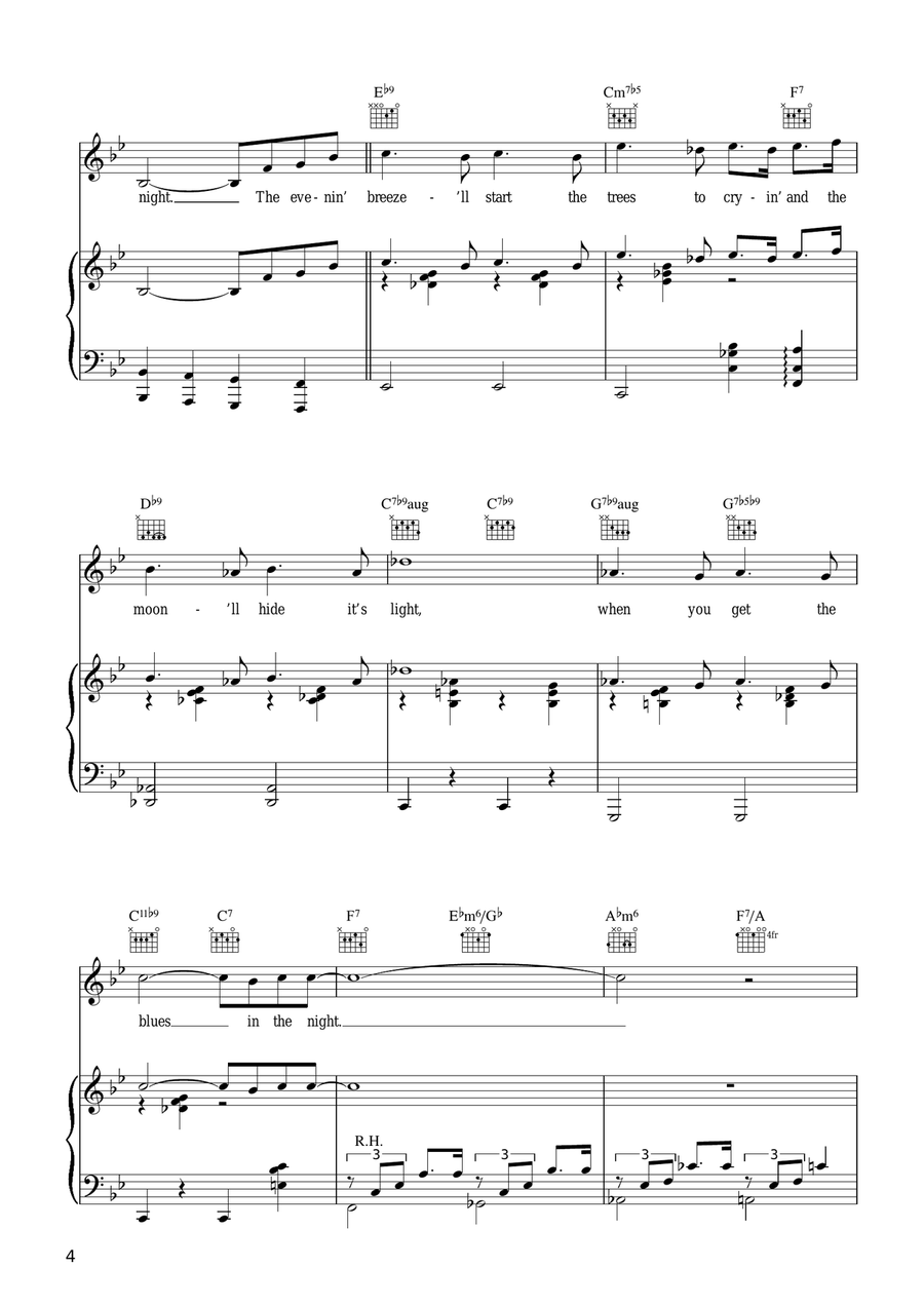 Blues In The Night (My Mama Done Tol' Me) Piano, Vocal scores gallery preview page 4
