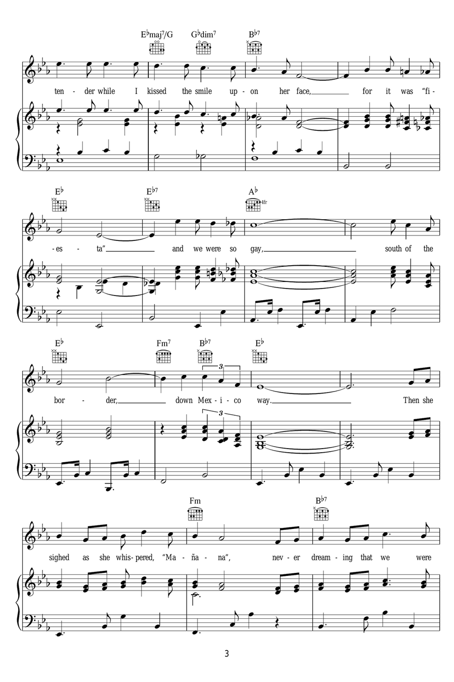 South Of The Border South Of The Border Piano, Vocal scores gallery preview page 3