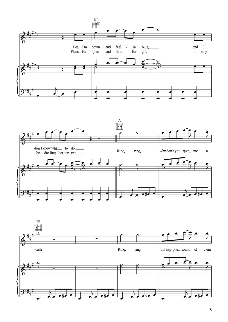 Ring, Ring Ring, Ring Piano, Vocal scores gallery preview page 3