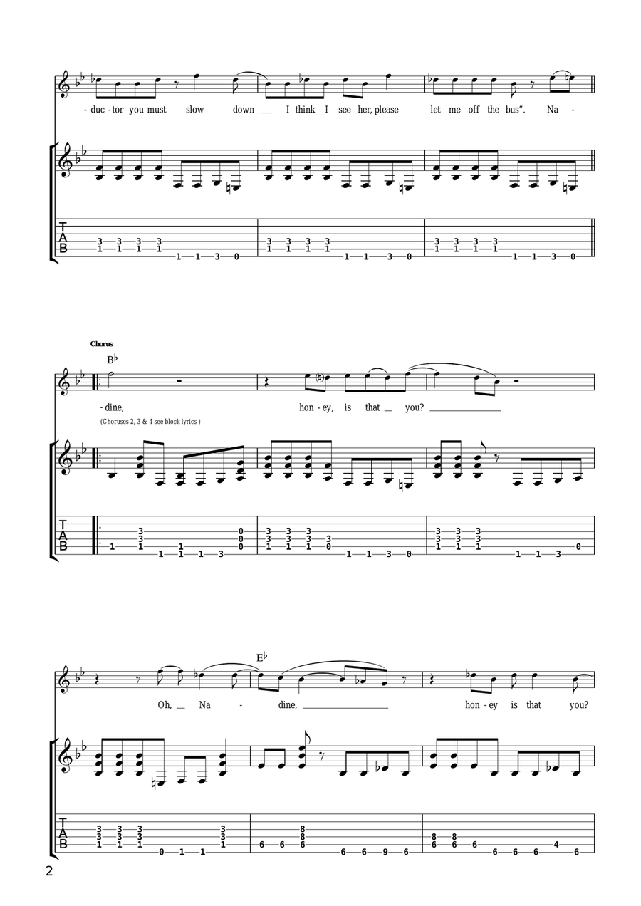Nadine (Is It You) Nadine (Is It You) Guitar Tablature scores gallery preview page 2