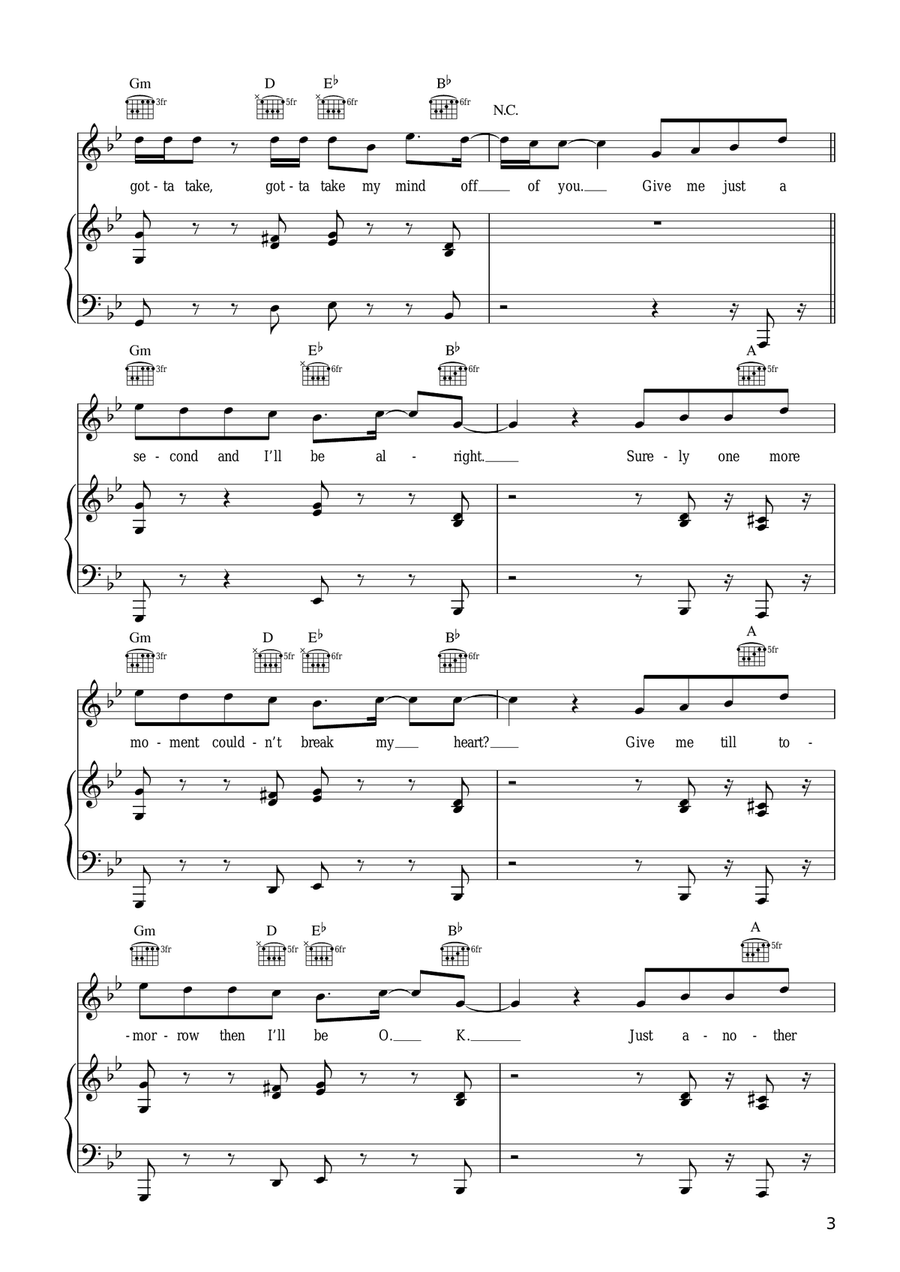 Gotta Get Thru This Gotta Get Thru This Piano, Vocal scores gallery preview page 3