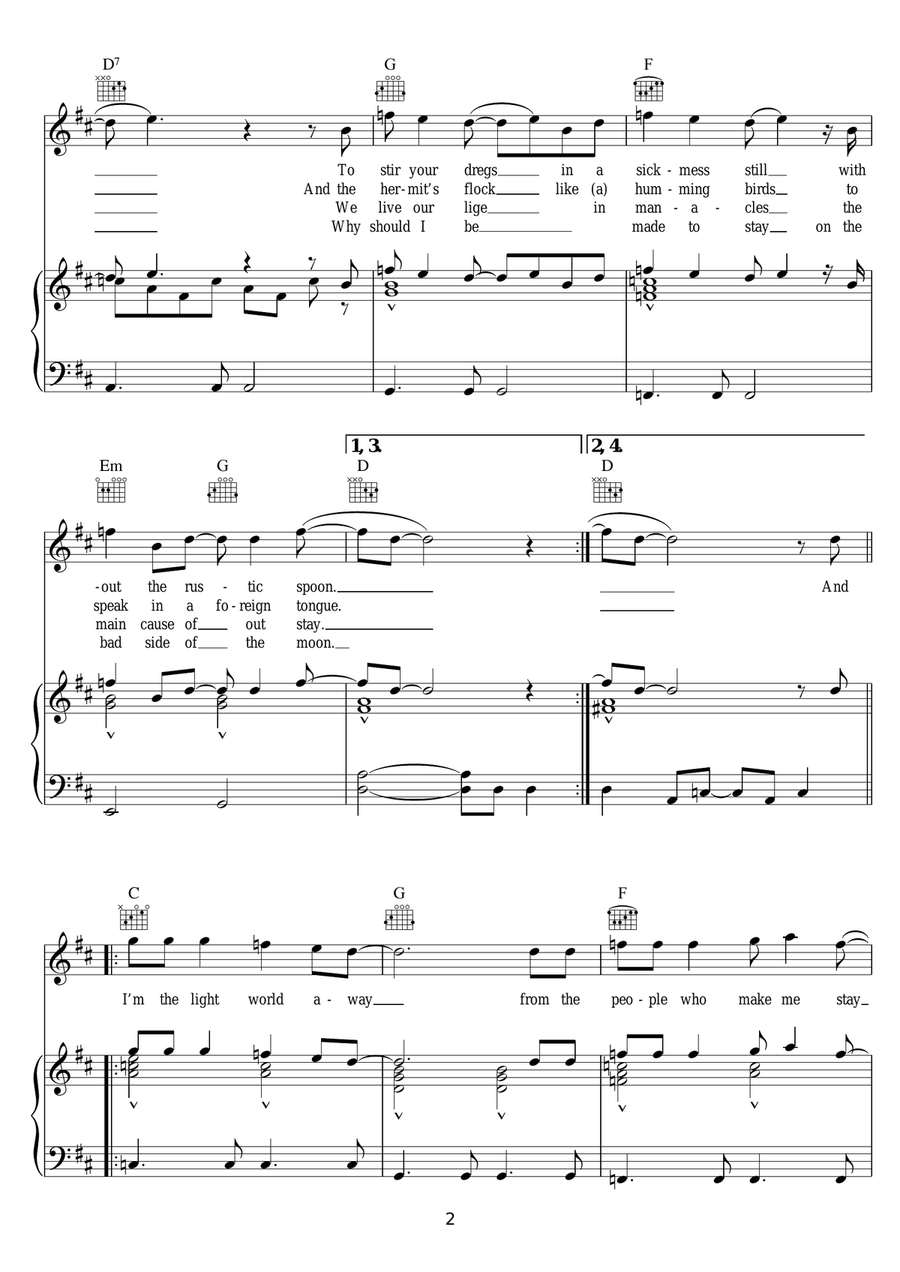 Bad Side Of The Moon Bad Side Of The Moon Piano, Vocal scores gallery preview page 2