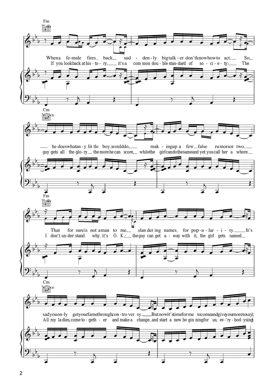Can't Hold Us Down Can't Hold Us Down Piano, Vocal scores gallery preview page 2