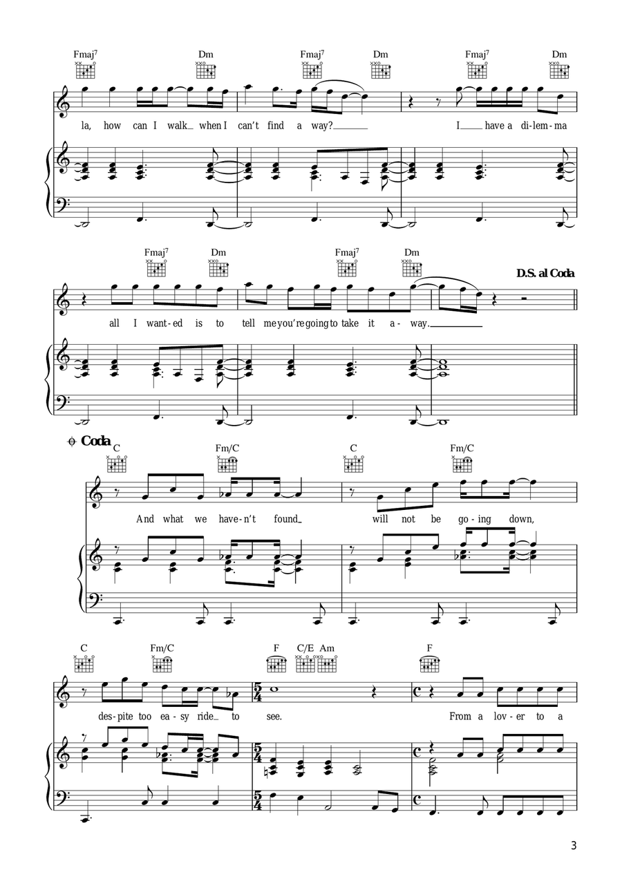 From A Lover To A Friend Piano, Vocal scores gallery preview page 3