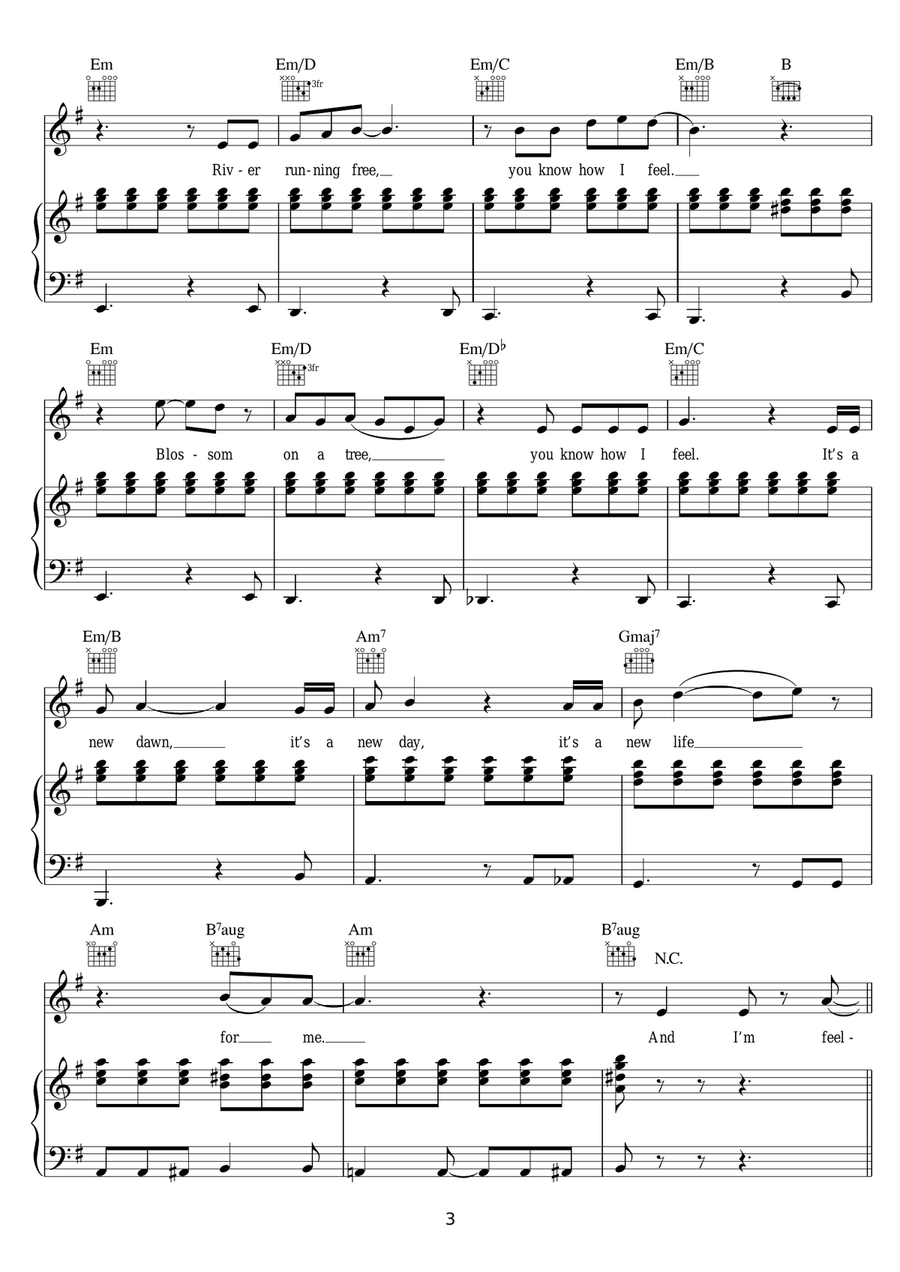 Feeling Good Feeling Good Piano, Vocal scores gallery preview page 3