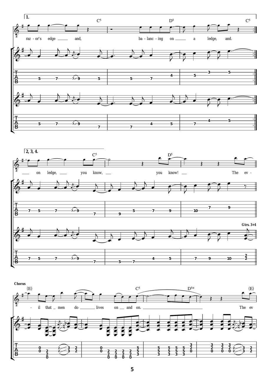 The Evil That Men Do The Evil That Men Do Electric Guitar scores gallery preview page 5